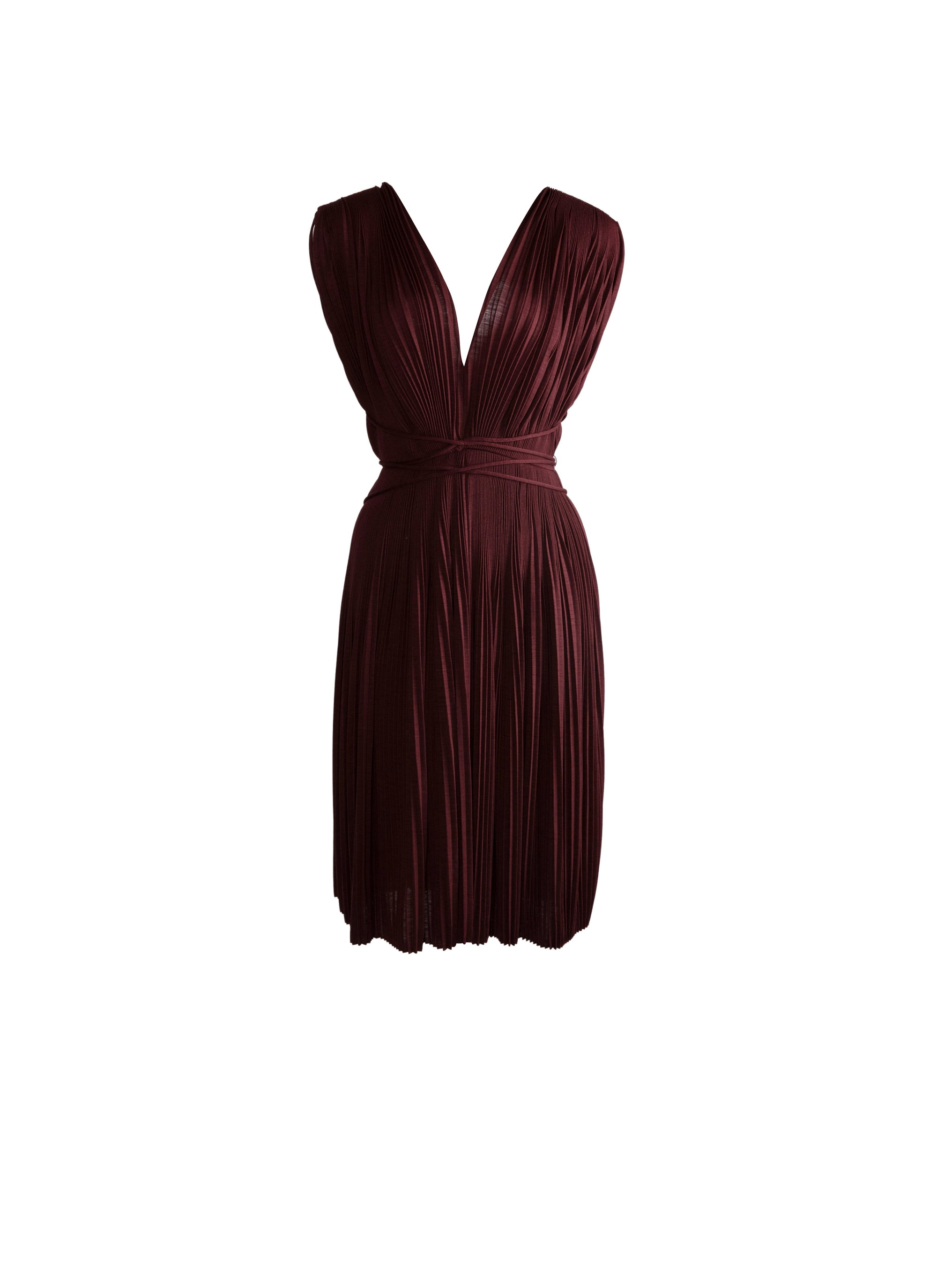 Short draped dress - Bordeaux