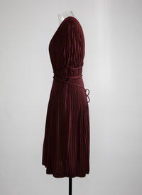 Short draped dress - Bordeaux