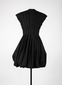 Balloon effect short dress - Black