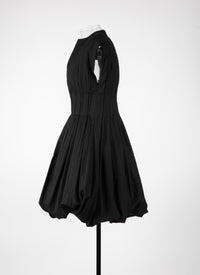 Balloon effect short dress - Black