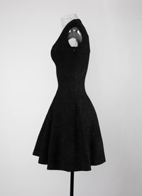Robe évasée à motif graphique - Noir Brillant