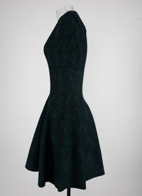 Apolima knitted 3/4 sleeve dress - Green & Black