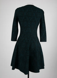 Apolima knitted 3/4 sleeve dress - Green & Black