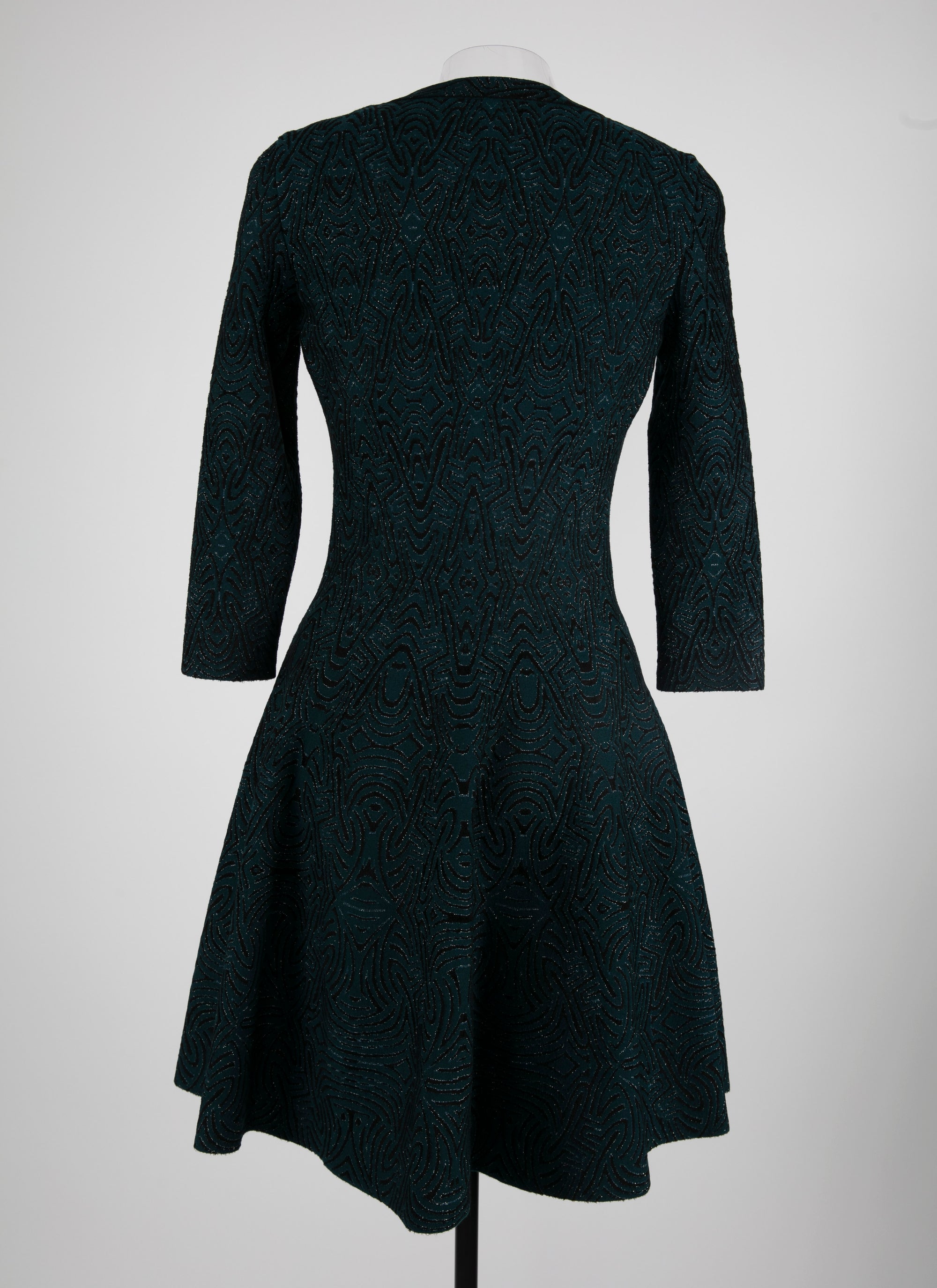Apolima knitted 3/4 sleeve dress - Green & Black