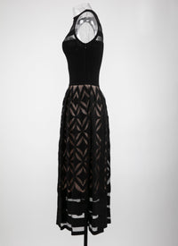 Sleeveless maxi dress Natte - Black