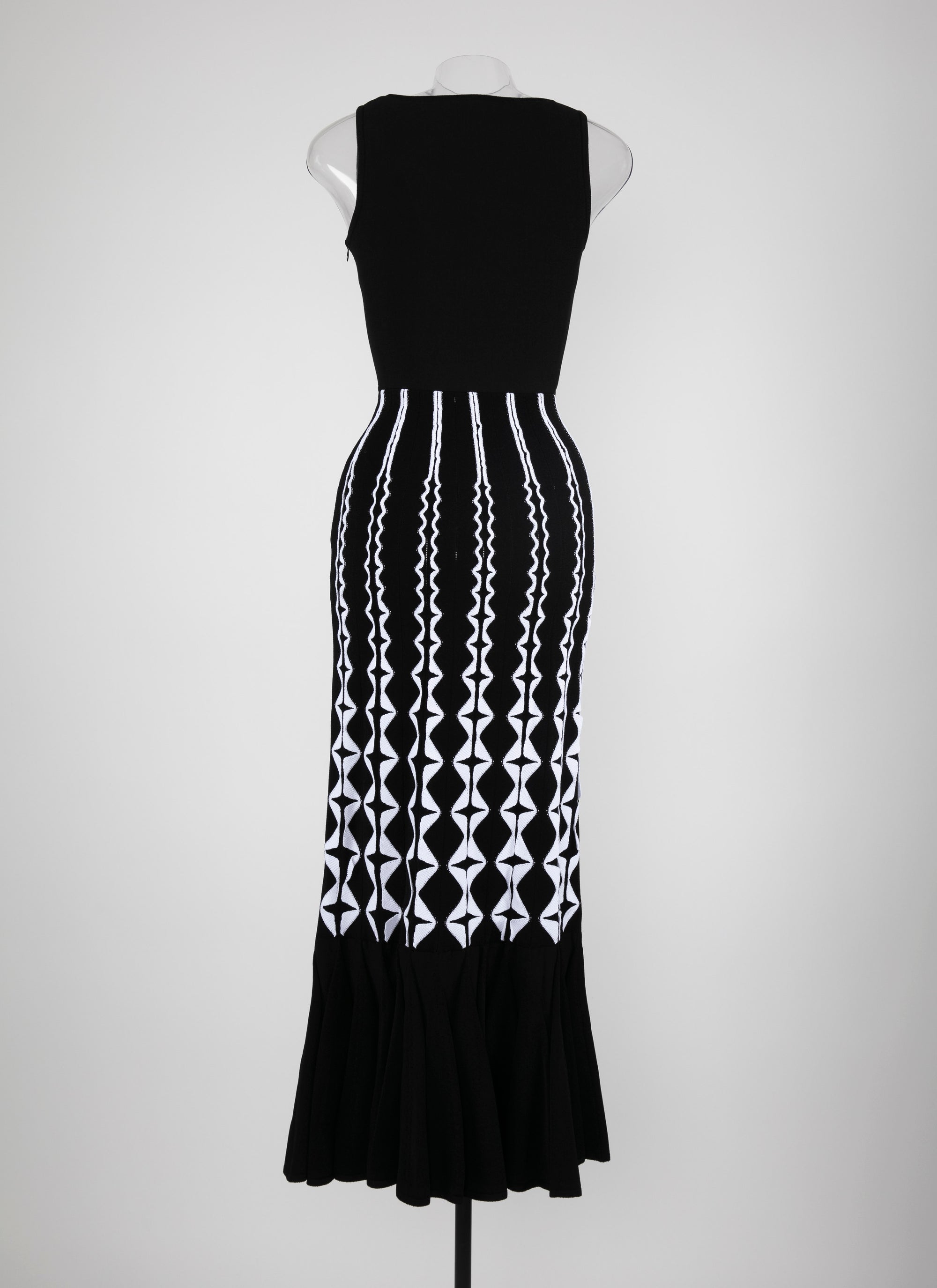 Strapless knitted maxi dress - Black & White