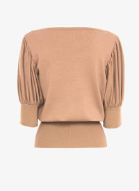 Wool short sleeves jumper - Powder