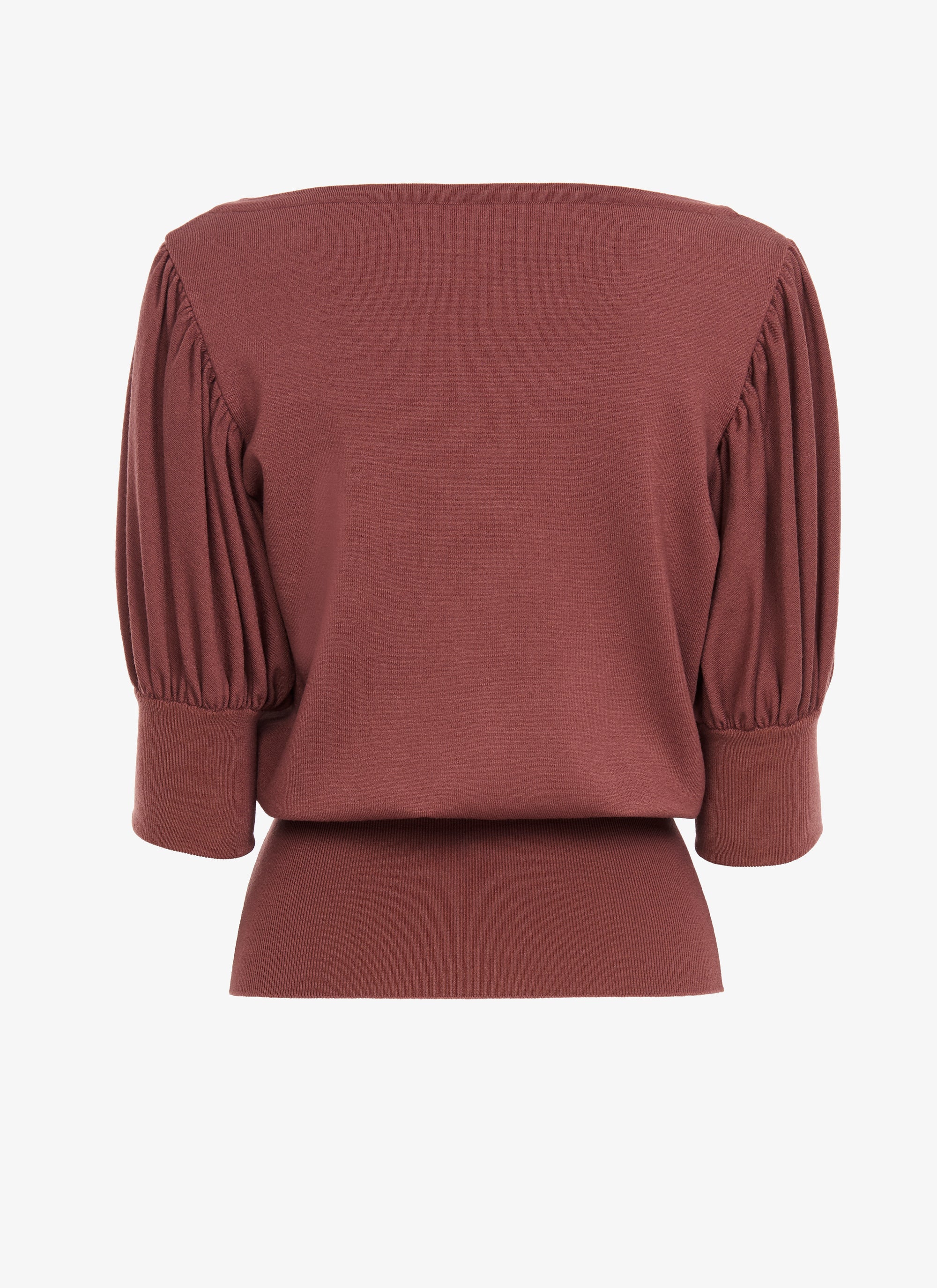 Wool short sleeves jumper - Chestnut