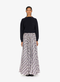 Wide jumper in felted cashmere - Night