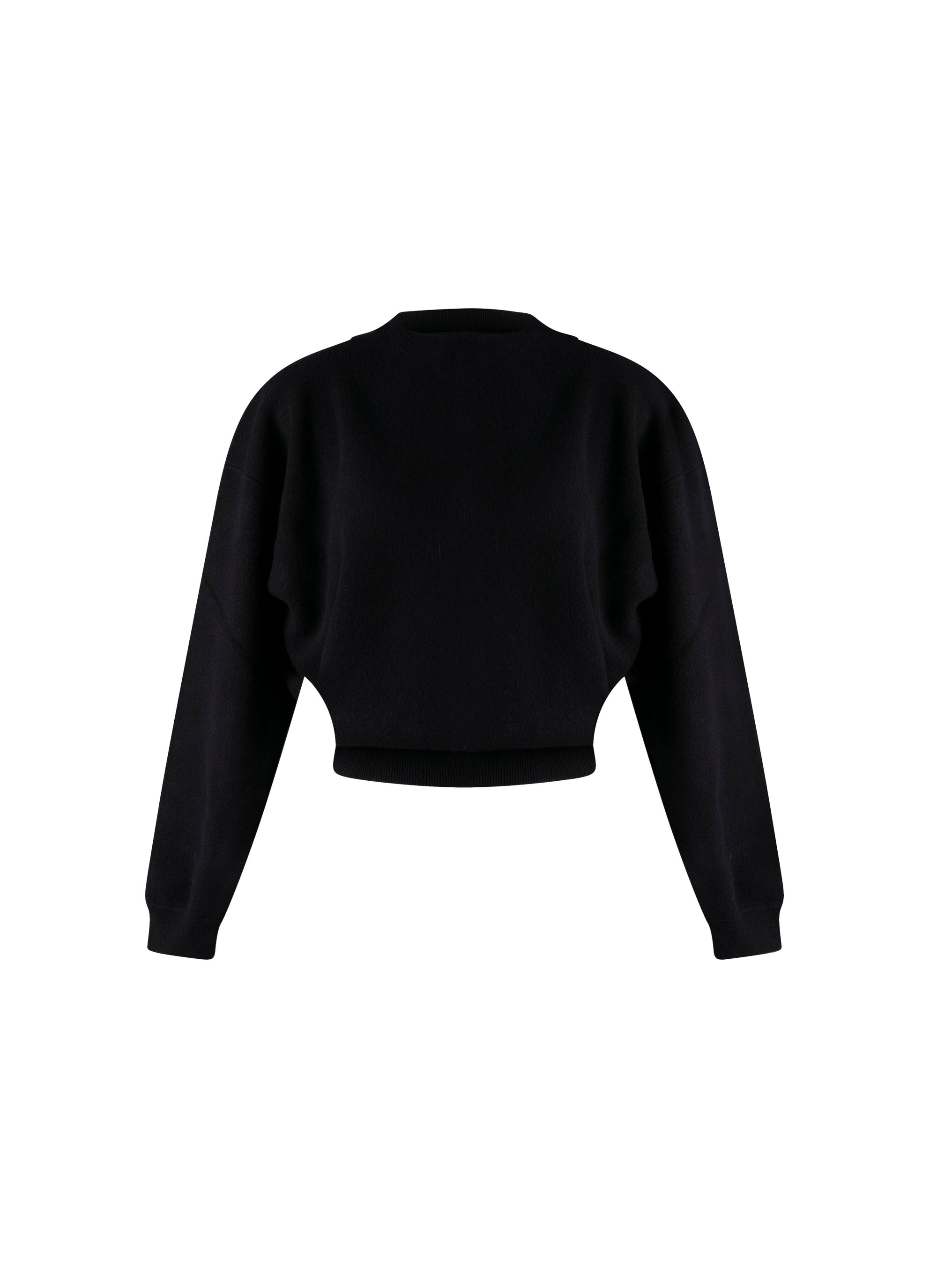 Wide jumper in felted cashmere - Night