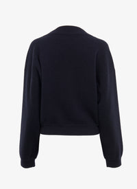 Wide jumper in felted cashmere - Night