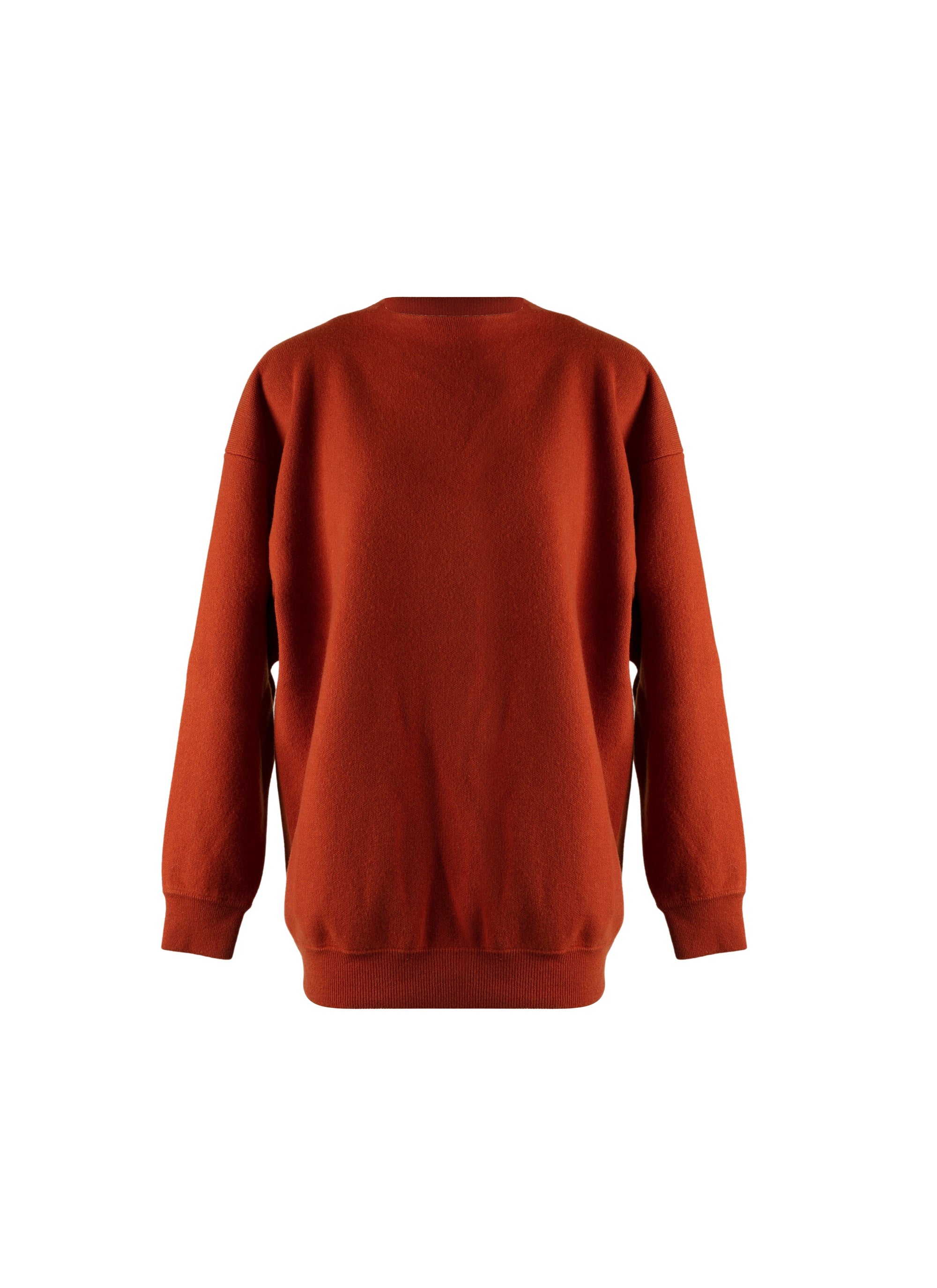 Pull court en cachemire feutré - Rouge Orangé