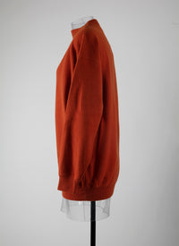 Pull court en cachemire feutré - Rouge Orangé