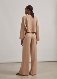 Cashmere and silk knitted jumper - Sand