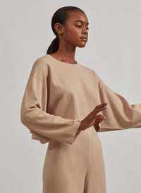 Cashmere and silk knitted jumper - Sand