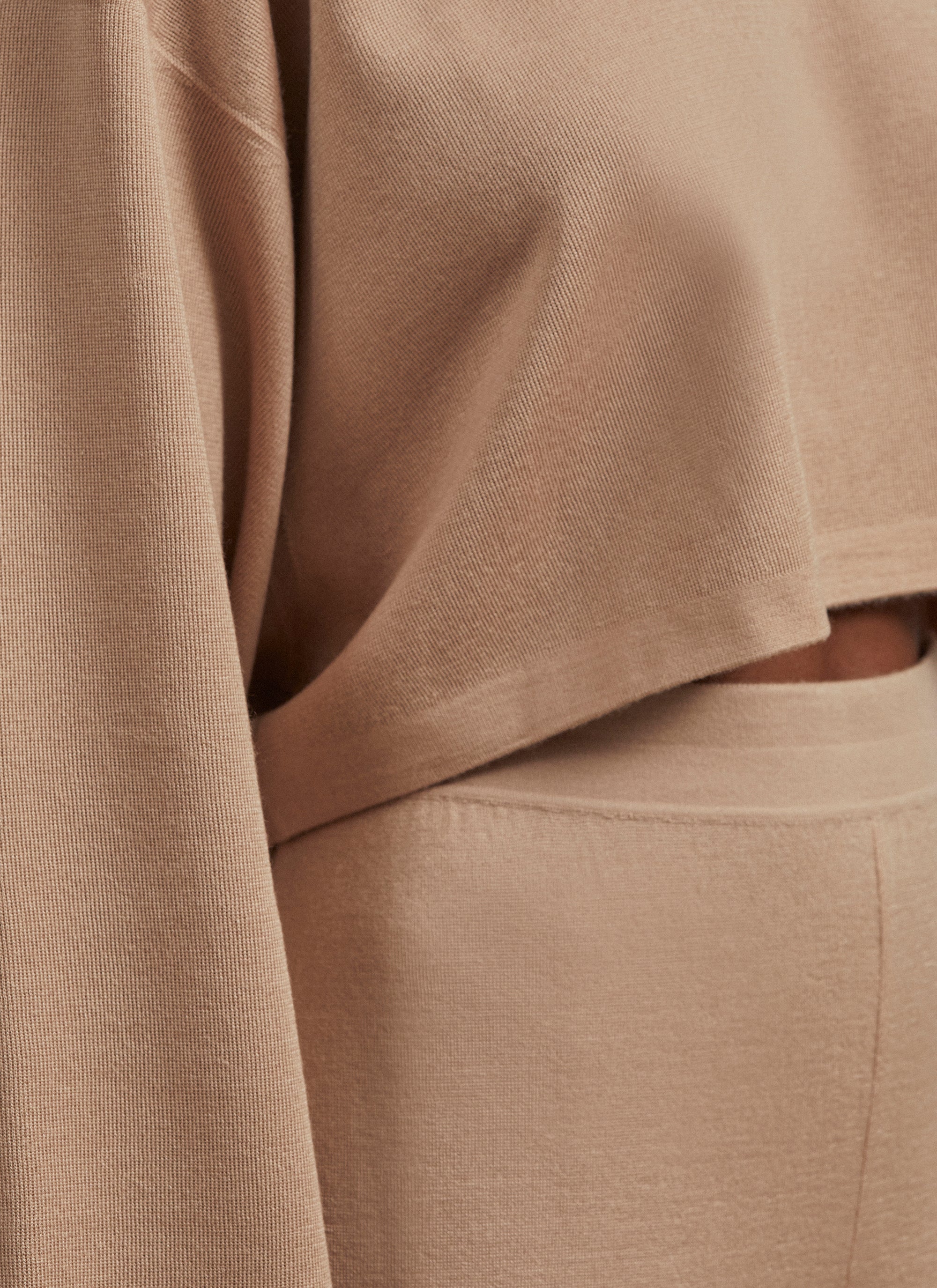 Cashmere and silk knitted jumper - Sand