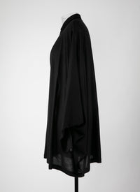 Chemise large en cachemire - Noir