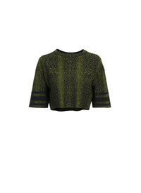 Animal jacquard knit jumper - Black & Green