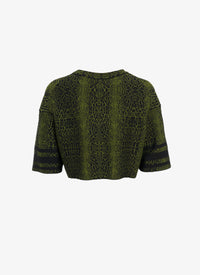 Animal jacquard knit jumper - Black & Green