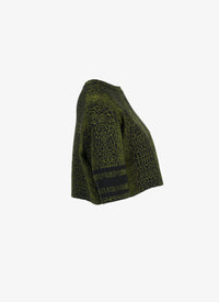 Animal jacquard knit jumper - Black & Green