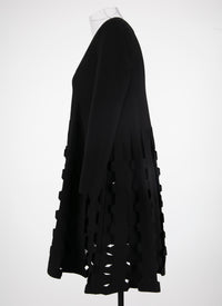 3/4 sleeve v-neck tunic - Black