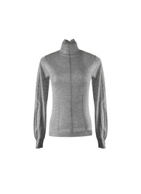 Cashmere long sleeve turtleneck jumper - China Grey