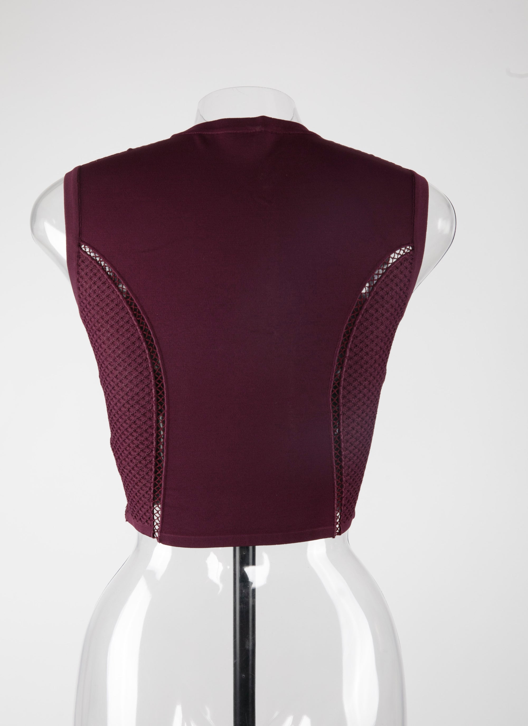 Sleeveless crop top - Garnet