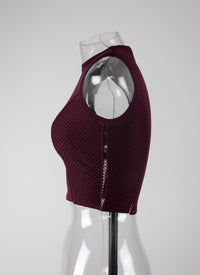 Sleeveless crop top - Garnet