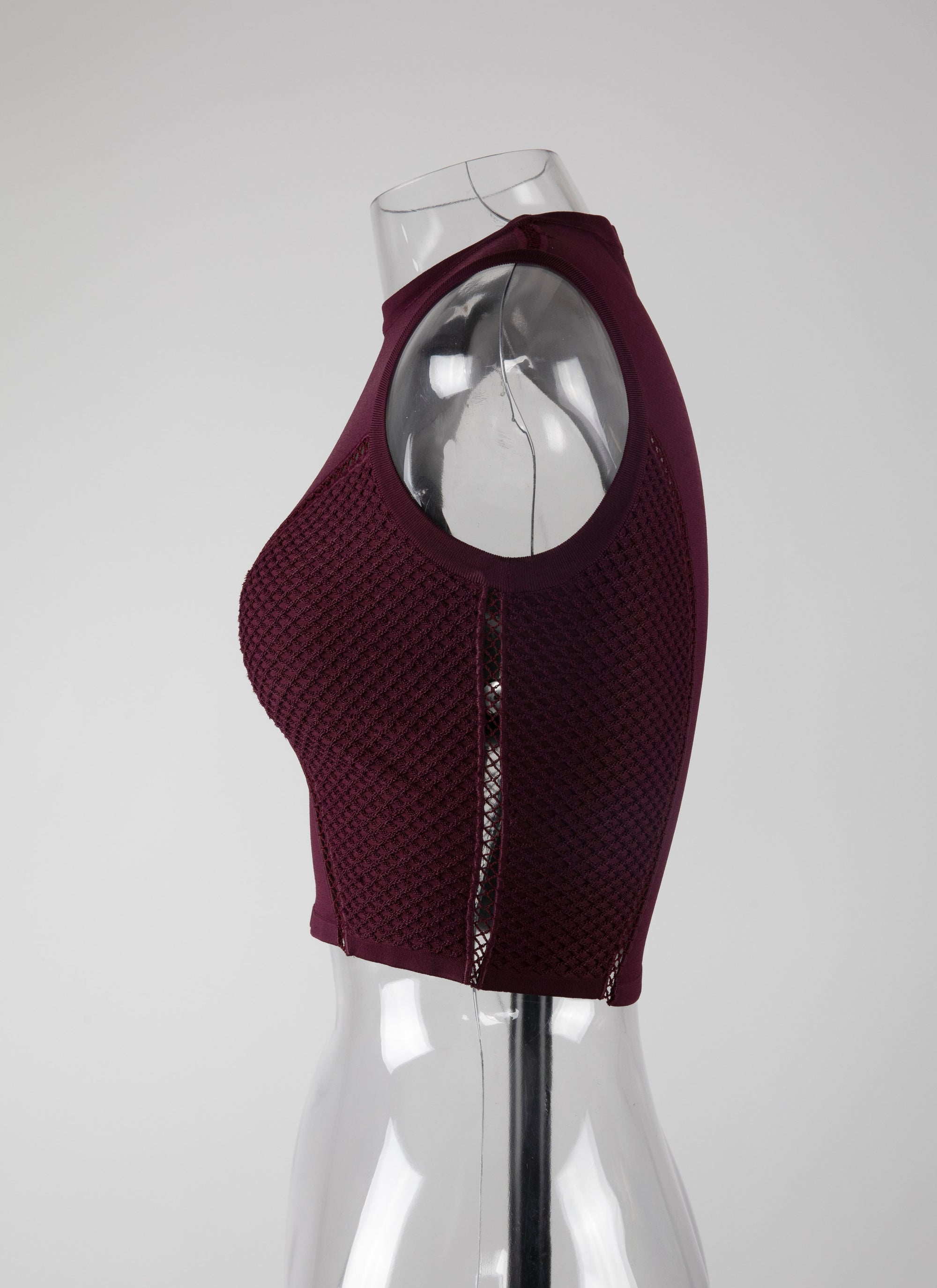 Sleeveless crop top - Garnet