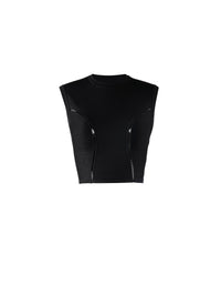 Sleeveless crop top - Black
