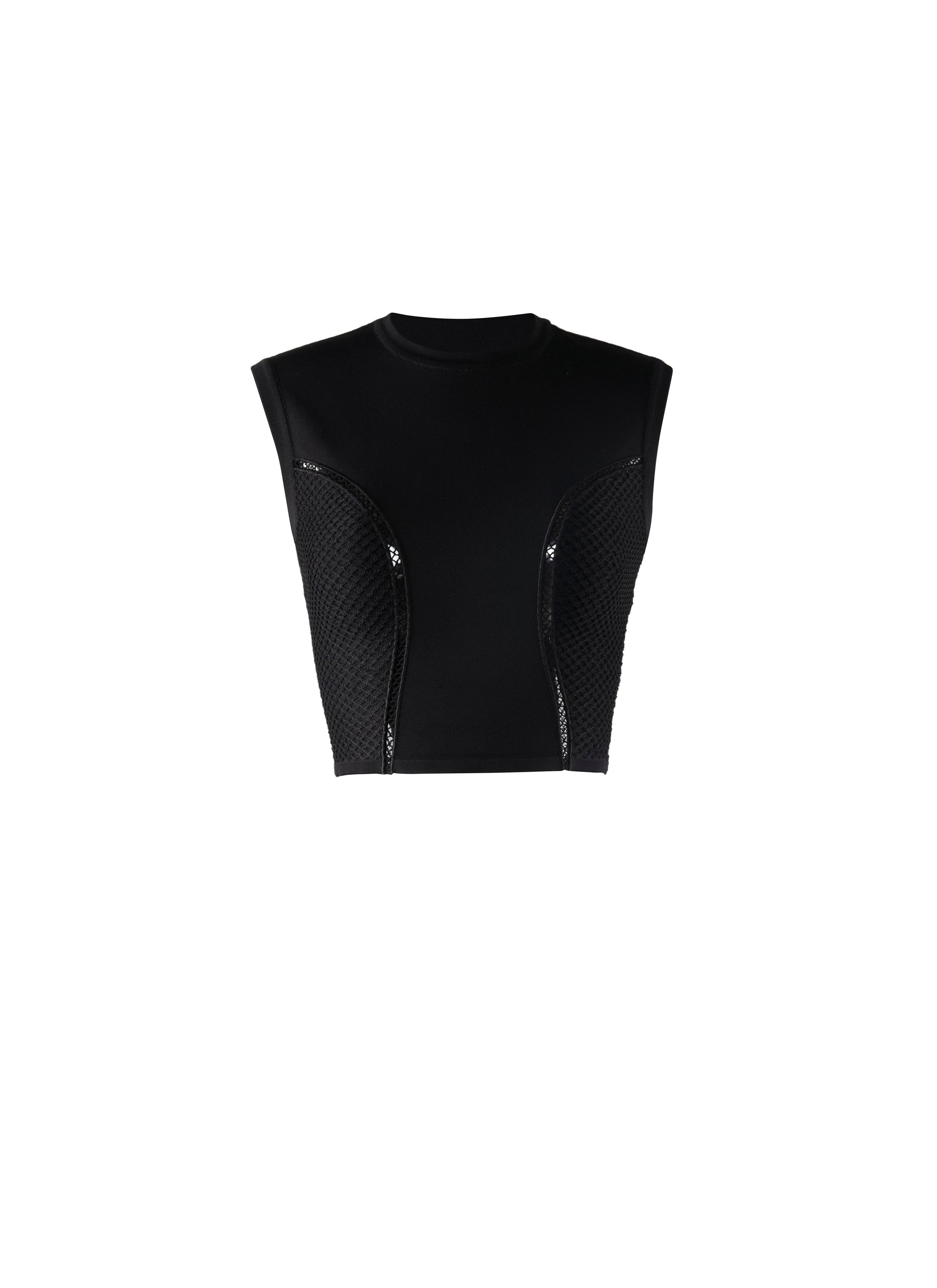 Sleeveless crop top - Black
