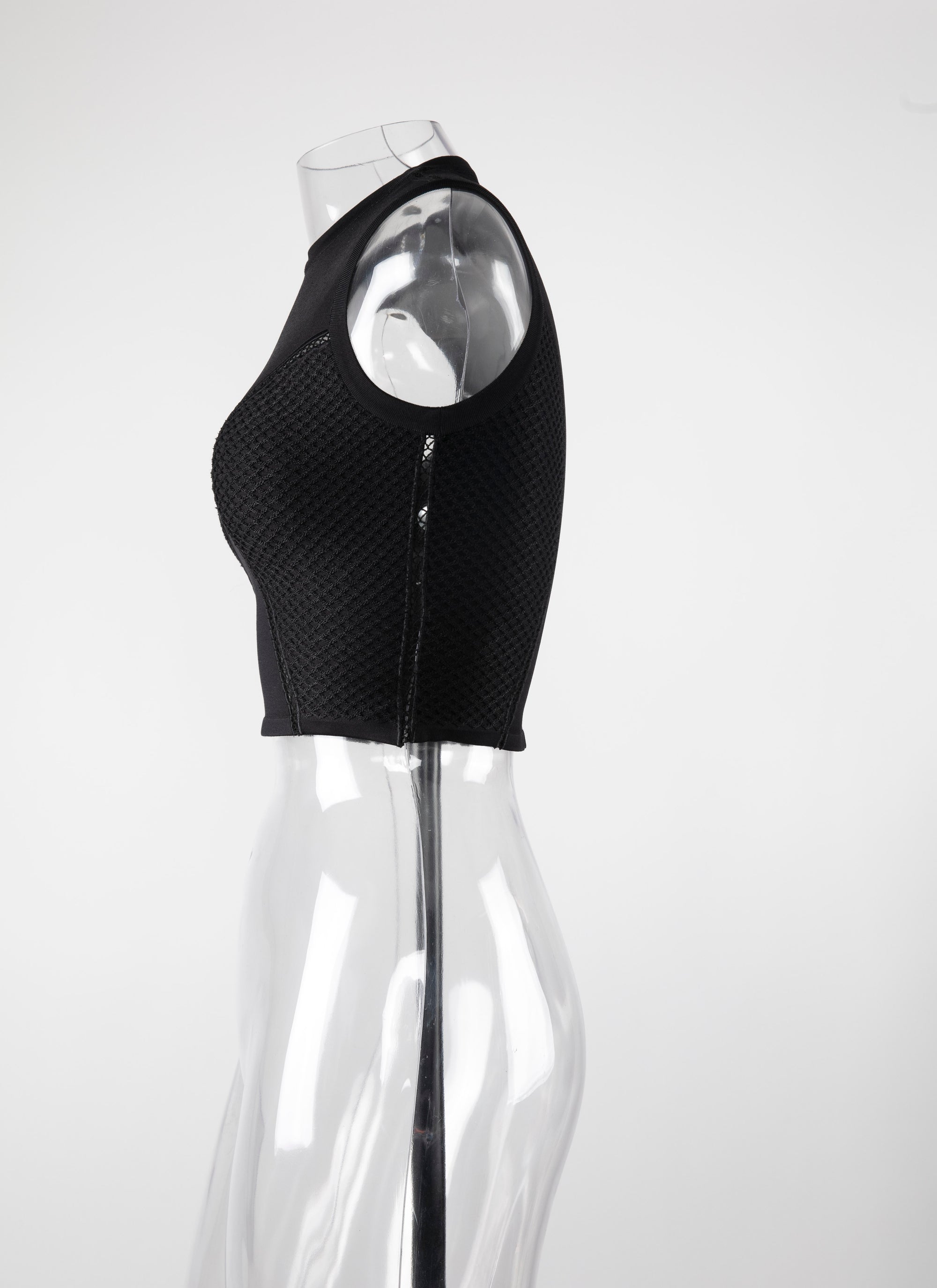 Sleeveless crop top - Black