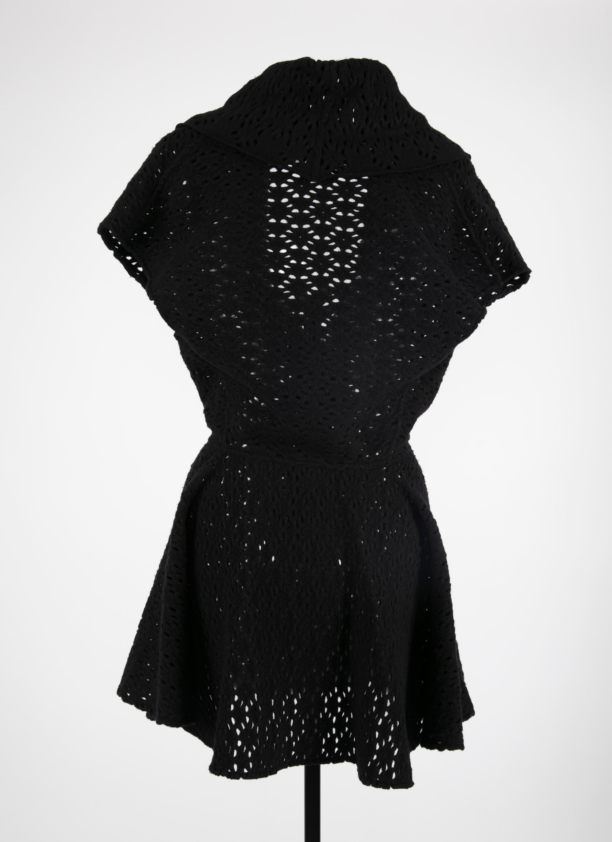 Sleeveless lace jacket in wool - Black