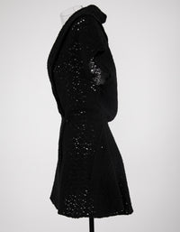 Sleeveless lace jacket in wool - Black