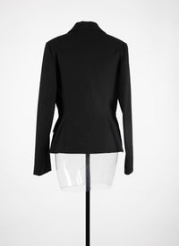 Veste en toile boutonnée - Noir