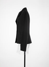 Veste en toile boutonnée - Noir