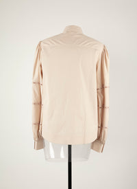 Chemise à manches bouffantes et ajourées - Vanille
