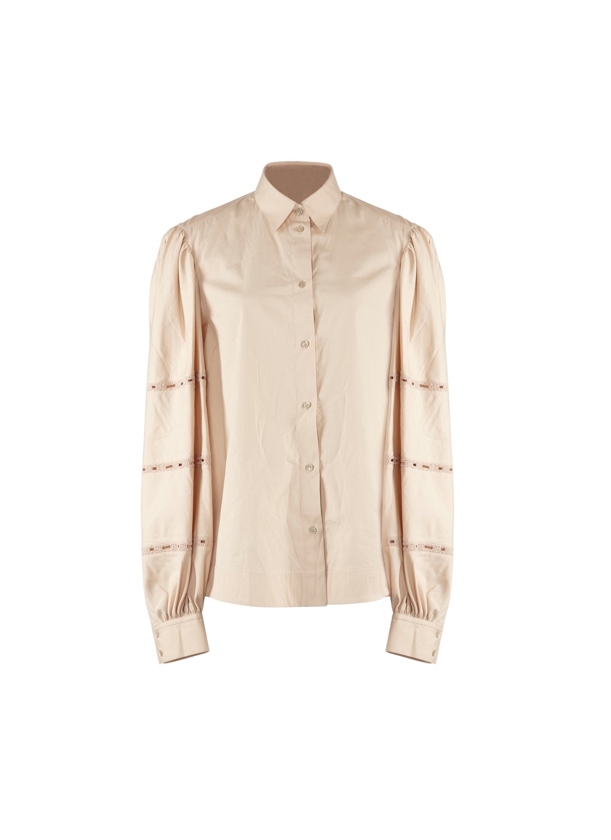 Chemise à manches bouffantes et ajourées - Vanille