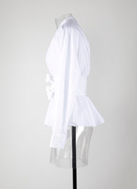 Tied corset shirt - White