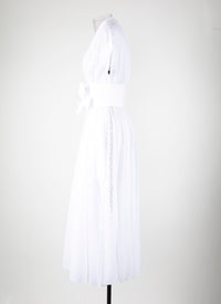 Robe midi ceinturée - Blanc Neige