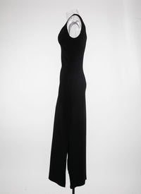 Mesh Venus sleeveless dress - Black