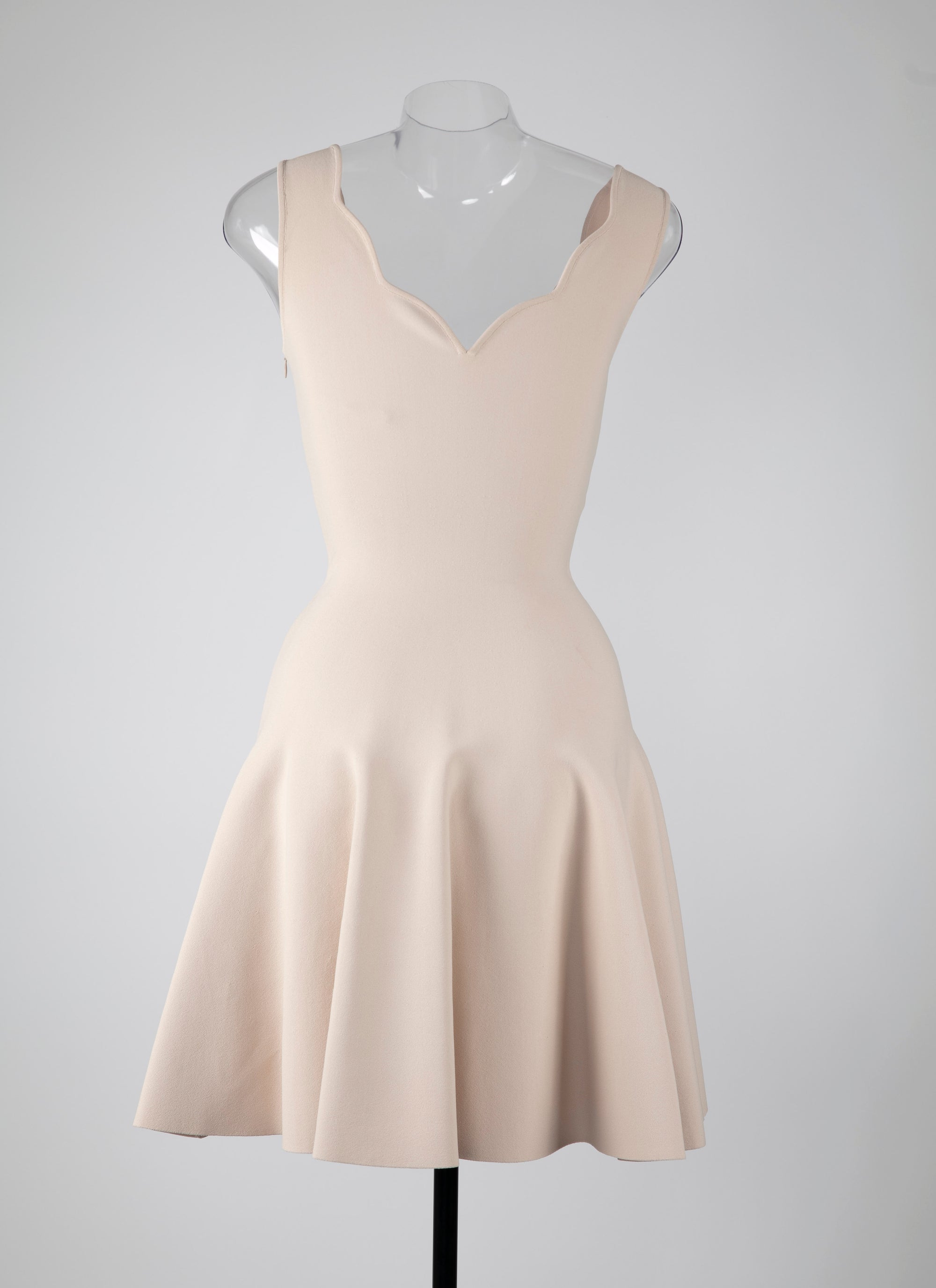 Knitted flared dress - Pebble