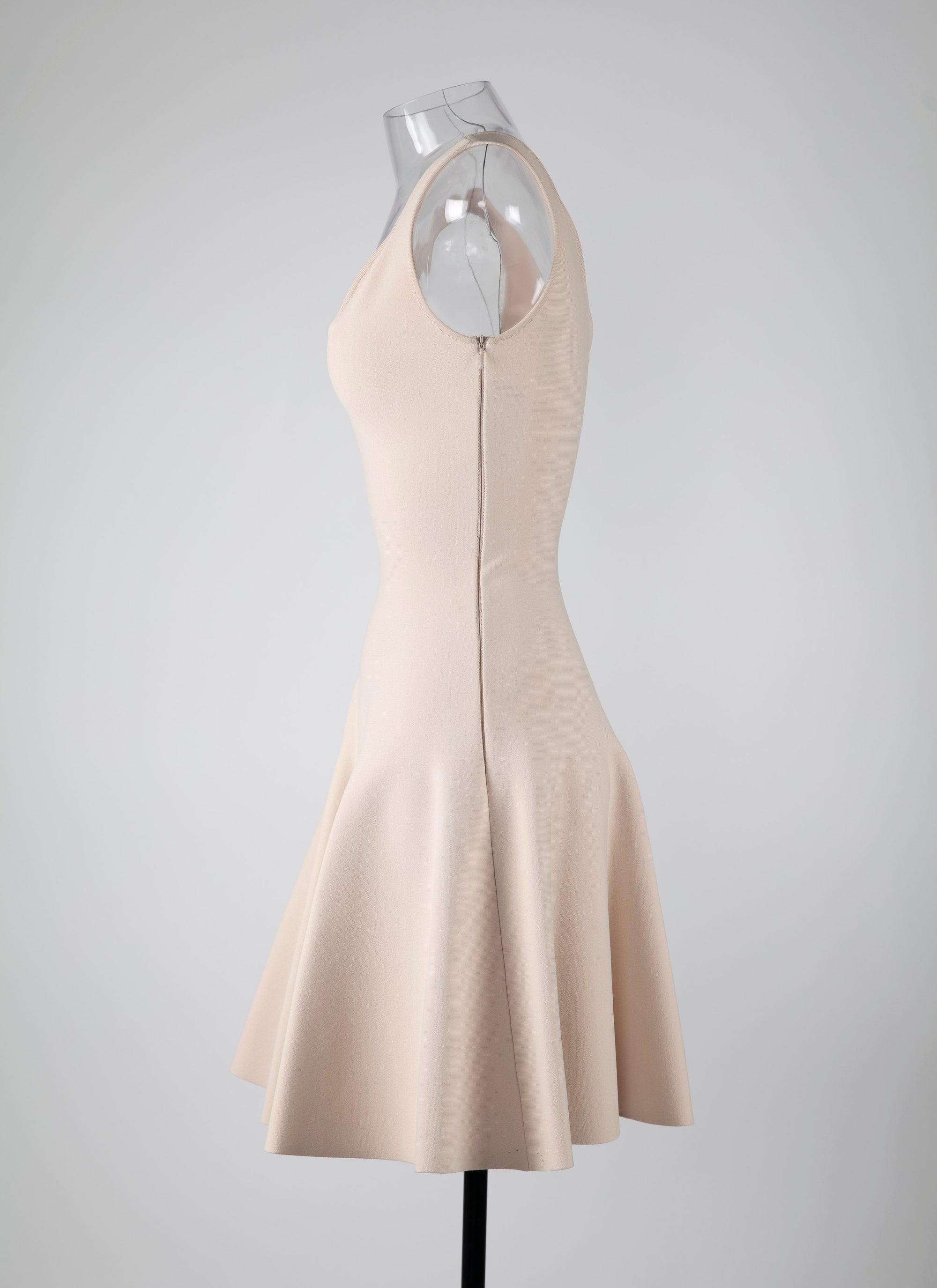 Knitted flared dress - Pebble