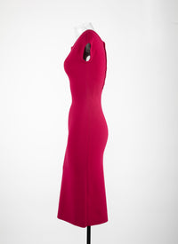 Mesh Venus short-sleeved dress - Magenta