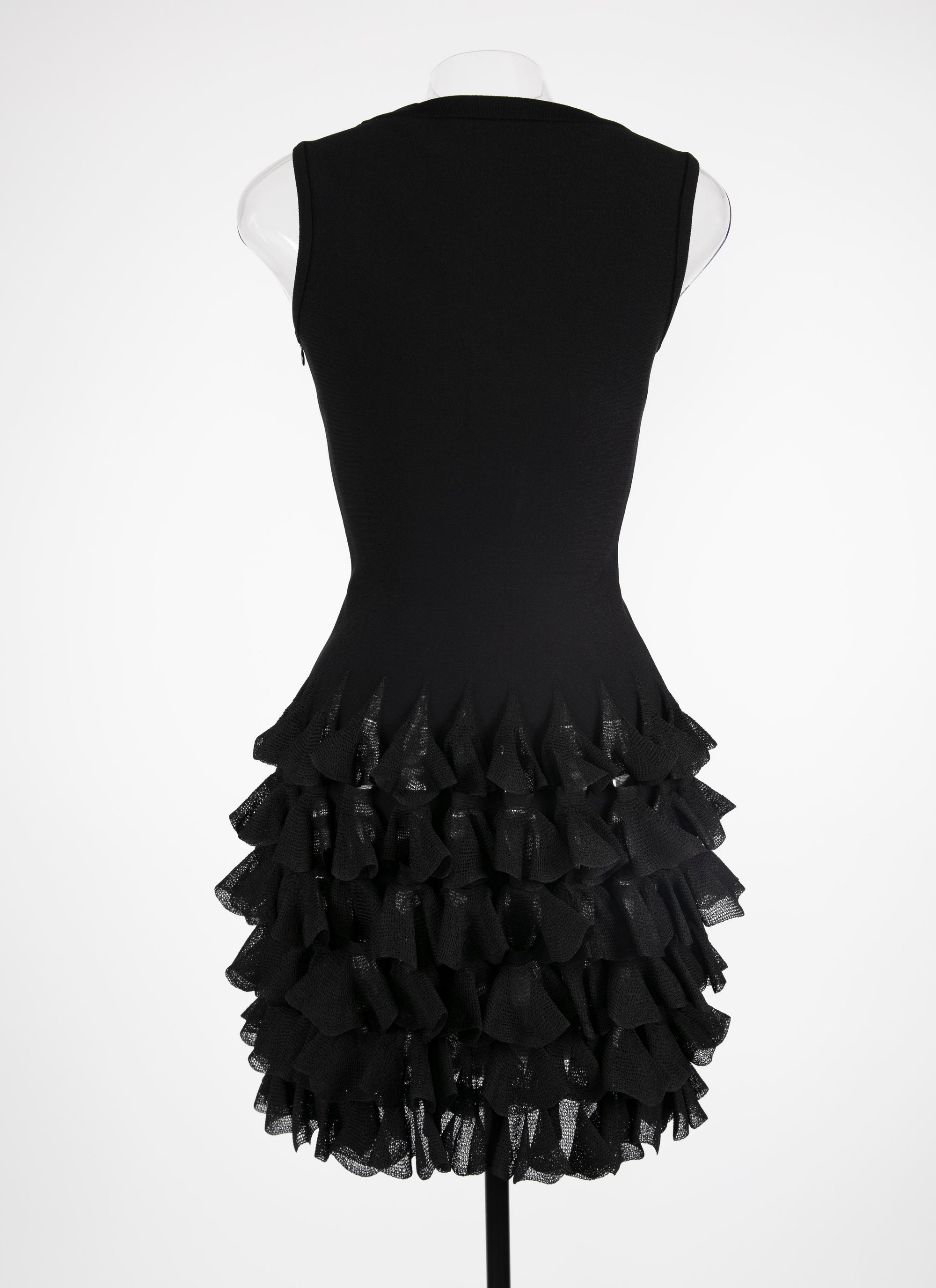 Robe à volants en maille - Noir