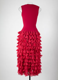 Robe longue à volants en maille - Petunia