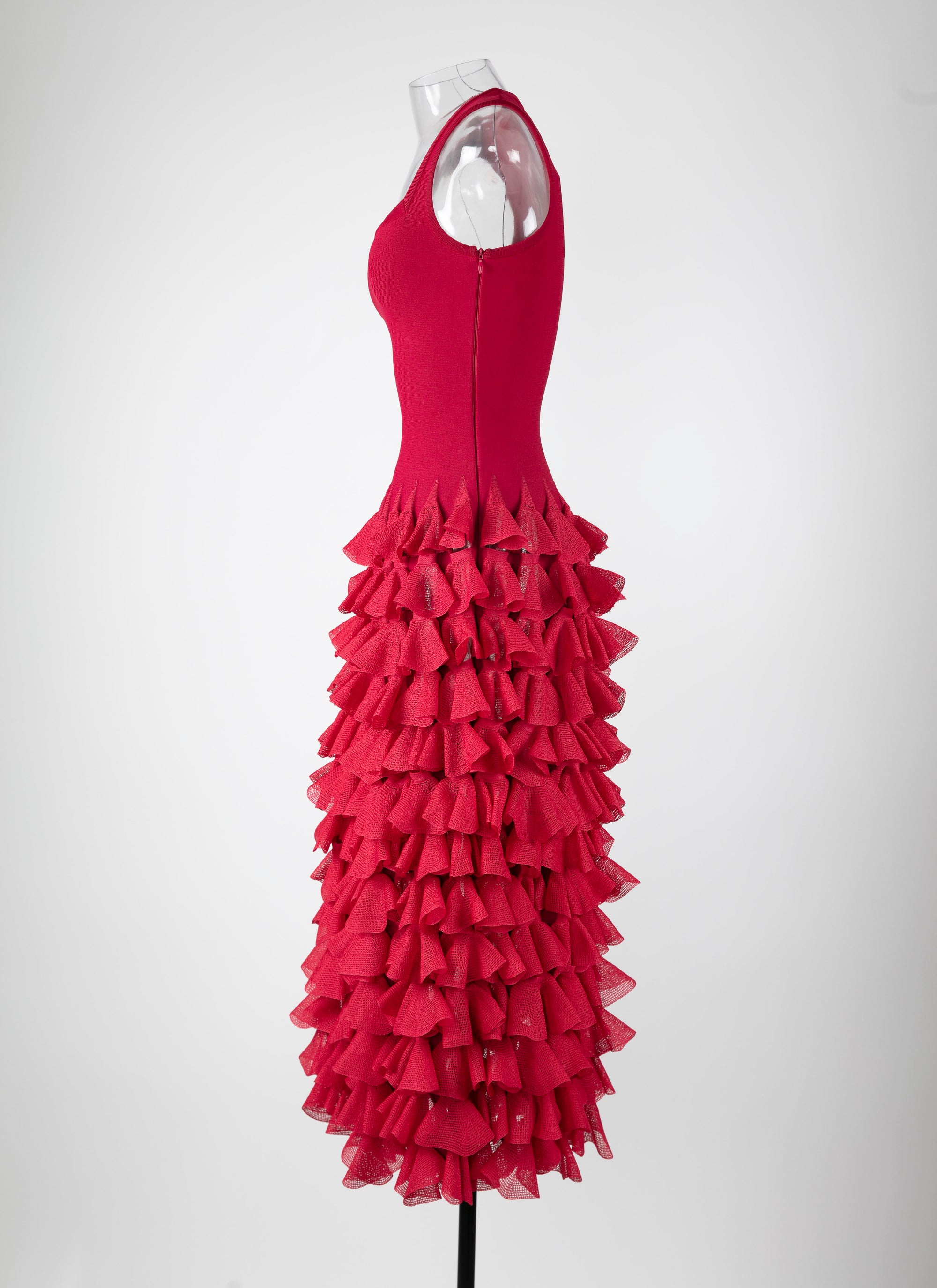 Robe longue à volants en maille - Petunia