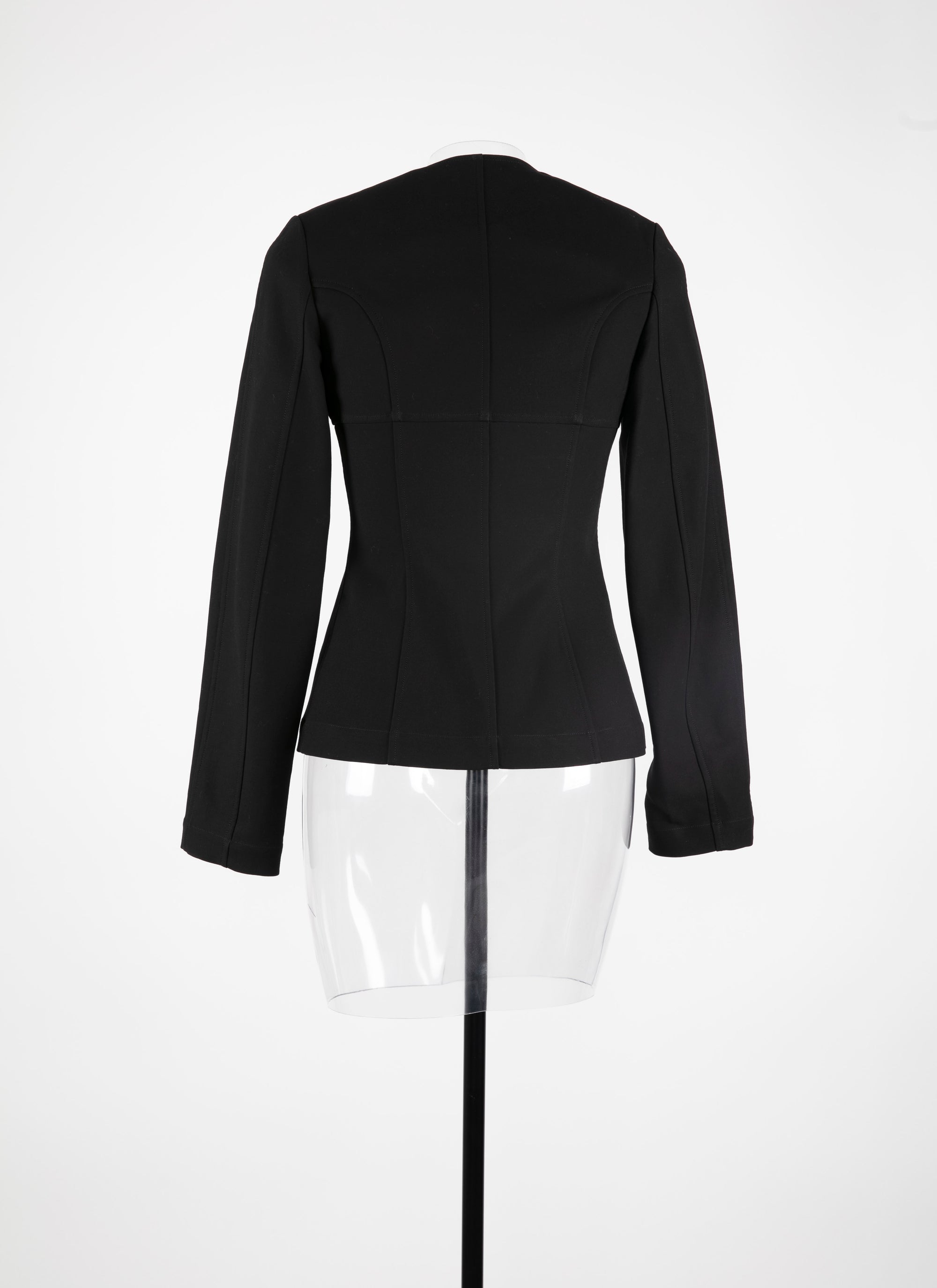 Veste à col carré en toile - Noir