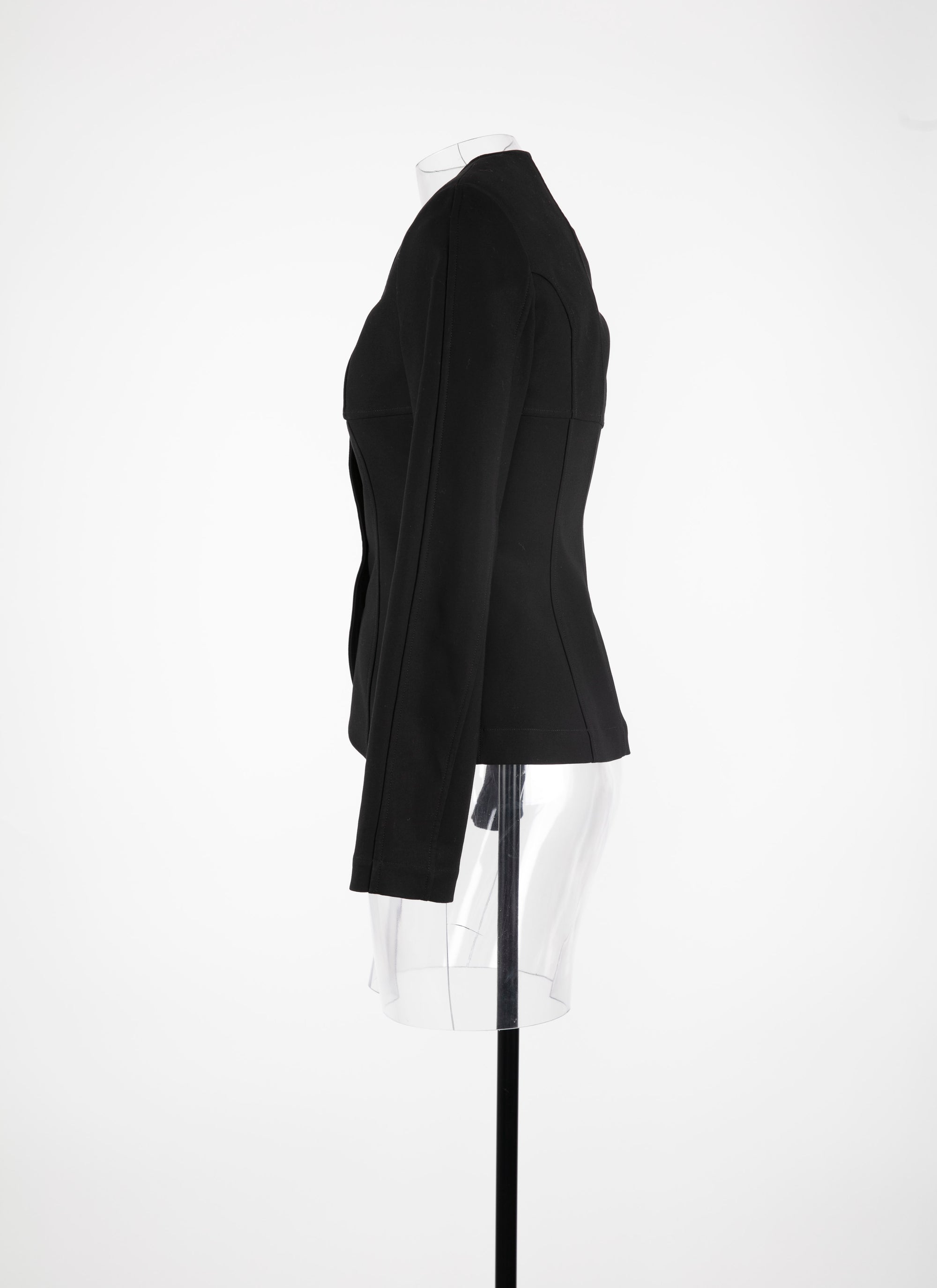 Veste à col carré en toile - Noir