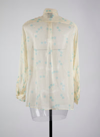 Classic silk shirt - Ivory & Blue